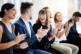 Inspire your teams to keep on achieving Shot of a group of businesspeople applauding during a seminar