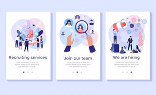 Recruitment service concept illustration set. Recruitment service concept illustration set, perfect for banner, mobile app, landing page